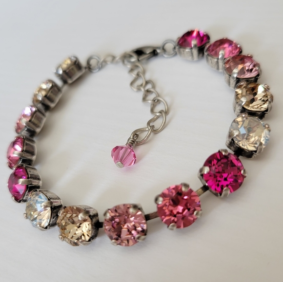 Austrian Crystal Earrings in Antique Silver - Picture 8 of 8